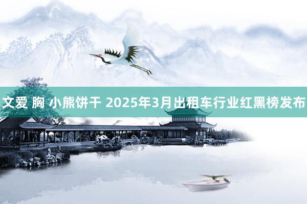 文爱 胸 小熊饼干 2025年3月出租车行业红黑榜发布