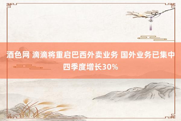 酒色网 滴滴将重启巴西外卖业务 国外业务已集中四季度增长30%
